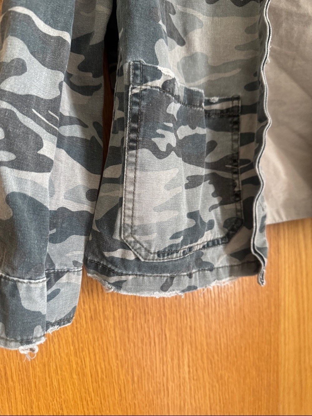 Distressed Camo Utility Jacket - Green & Gray Camouflage - Picture 3 of 6